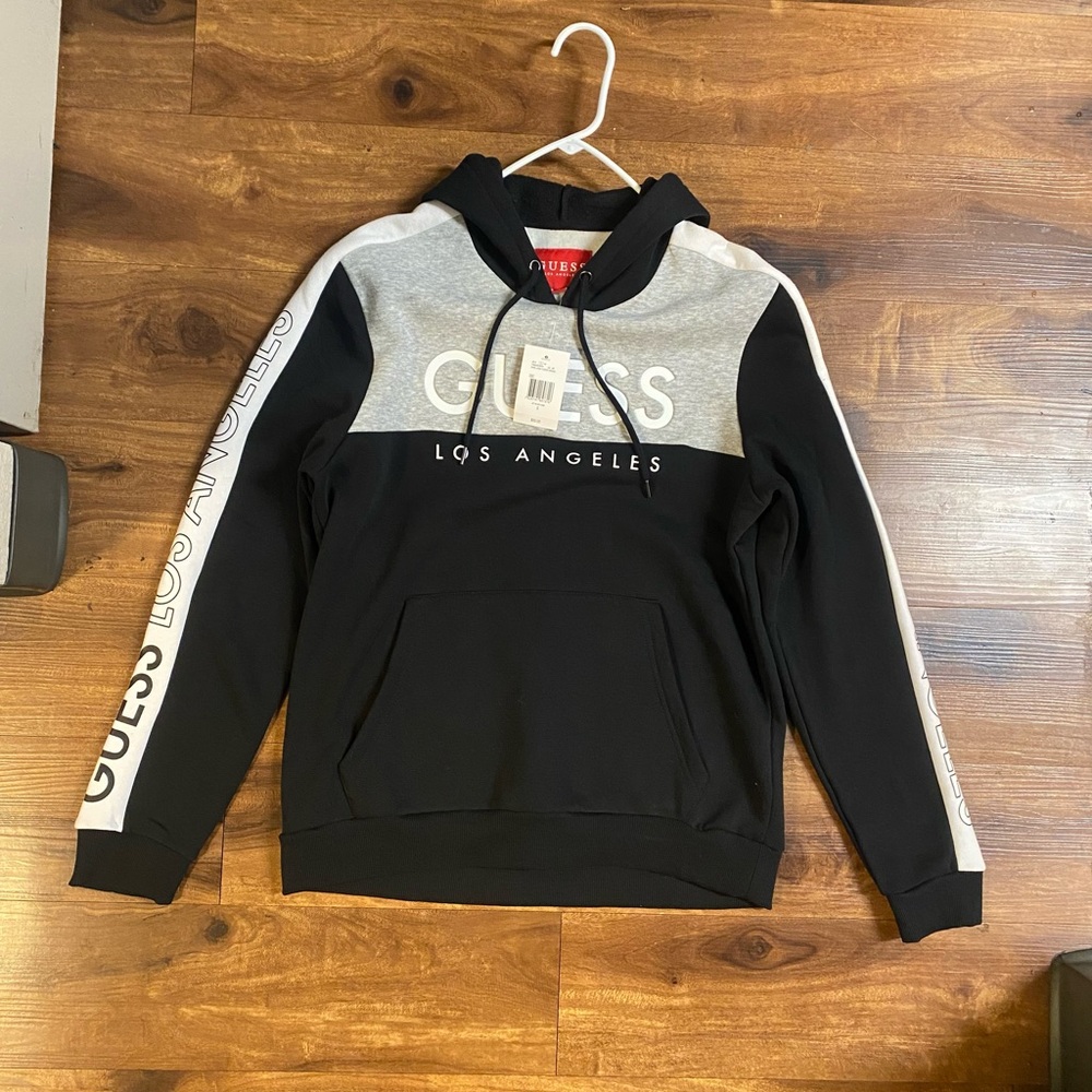 GUESS Men’s Black & Gray Los Angeles Logo Hoodie